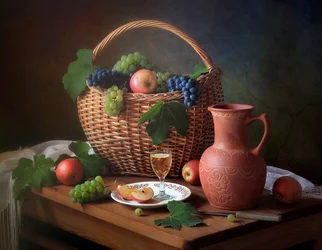 Nature morte rustique sur le thème des récoltes