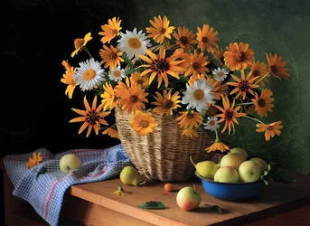 Nature morte automnale aux couleurs vives