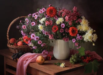 Nature morte automnale aux couleurs vives