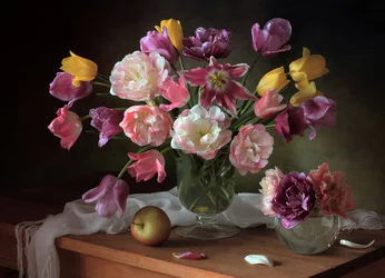 Bouquet de tulipes aux couleurs vives