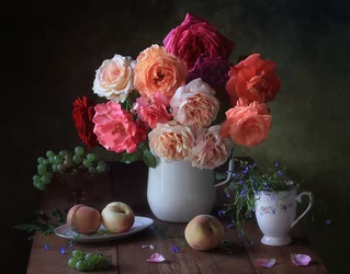 Roses et fruits d