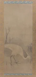 Héron blanc Shirosagi zu, début du XVIIe siècle
