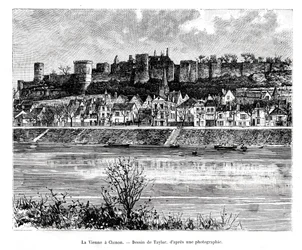 Chinon et la rivière Vienne, France, 19e siècle