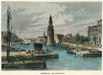 Le Kalkmarkt, Amsterdam, Pays-Bas, vers 1880