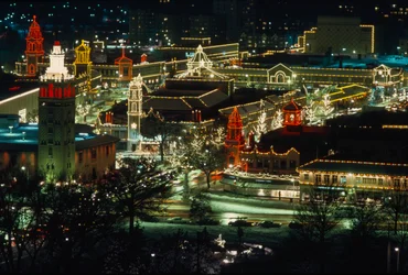 Lumières de Noël la nuit, Kansas City