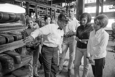 Étudiants en visite à la raffinerie de cuivre Phelps Dodge à El Paso