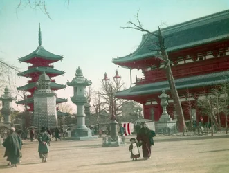Senso - Porte du temple Ji, Tokyo vers 1900 - 1915 (photographie)