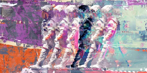 Astronaute en marche lunaire