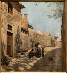 Petite rue de Toscane avec des personnages
