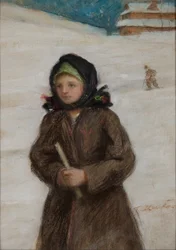 Fille avec une bougie