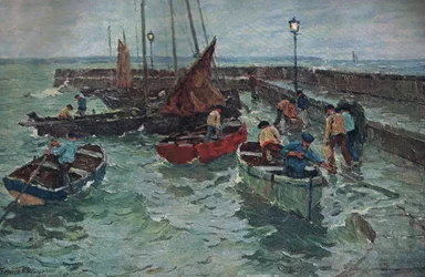 Scène de port, vers 1915