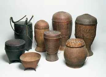 Paniers Karen, nord de la Thaïlande (osier)