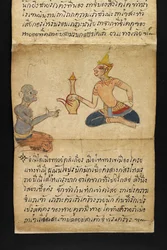Or. 16482, f.23 « Satra » : Sur la divination et les conseils pour une vie heureuse et saine (livre pliant en papier)