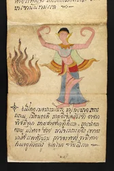 Or. 16482, f.7 « Satra » Sur la divination et les conseils pour mener une vie heureuse et saine (livre pliant en papier)