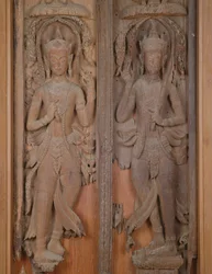Panneau de porte avec deux Deva (bois)