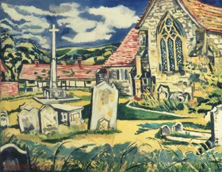 Église de South Harting (huile sur toile)