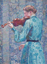 Marie-Anne Weber jouant du violon, 1903