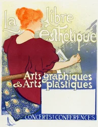 Musique. La Libre Esthétique, concerts à Bruxelles. Affiche par Van Rysselberghe, Belgique, vers 1895