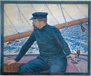 Signac sur son bateau (oil on canvas)