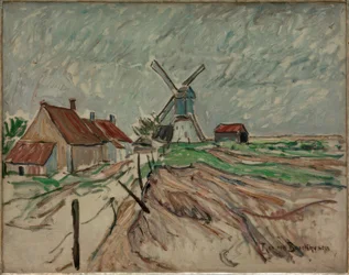 Paysage avec moulin à vent