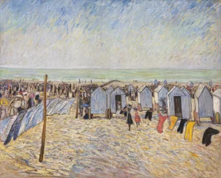 Scène de plage avec chariots de bain (Knocke)