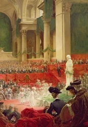 La cérémonie au Panthéon pour célébrer le centenaire de la naissance de Victor Hugo (1802-85) le 26 février 1902