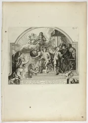 Philip IV nommant le prince Ferdinand gouverneur des Pays-Bas, planche 25 de Casperius Gevartius, Pompa Introitus Honori Serenissimi Principis Ferdinandi (Entrée triomphale du très serein et honorable cardinal-infant Ferdinand)