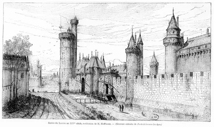 Entrée du Louvre au 14ème siècle, 1885