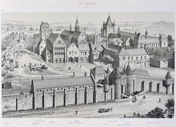 Vue du Temple en 1450, illustration de 