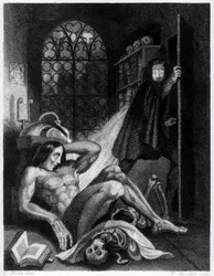 Illustration de « Frankenstein » par Mary Shelley (1797-1851)
