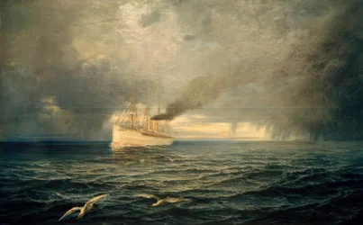 Vapeur Kaiser Wilhelm II en haute mer