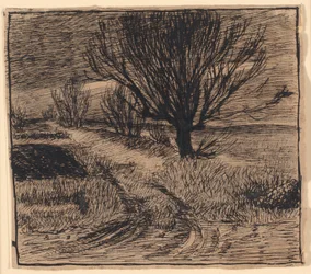 Chemin de campagne près de Lindenborg, hiver