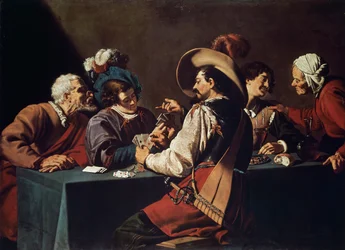 Joueurs de cartes, par Theodor Rombouts (1597-1637), huile sur toile. Flandres