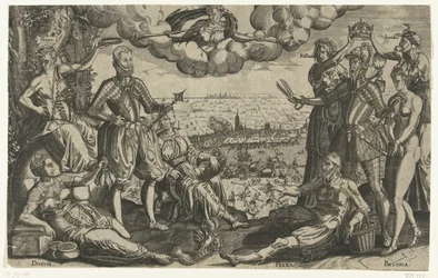 Comparaison entre Orange et Alva, avec en arrière-plan la Furie espagnole, vers 1577