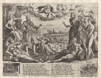 Comparaison entre Orange et Alva, avec en arrière-plan la Furie espagnole, vers 1577