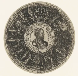 Médaillon avec le buste du Capitaine de la Sagesse, Theodor de Bry, vers 1577 - vers 1578