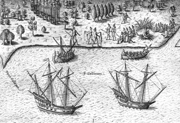 Les Français débarquent sur la côte de Floride