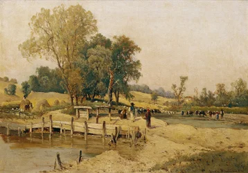Paysage hongrois avec abreuvoir