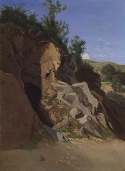 Paysage avec une grotte