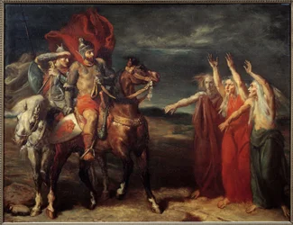 Macbeth et les trois sorcières, illustration de la scène 3 de l