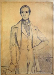 Portrait du poète Alphonse de Lamartine (1790-1869)