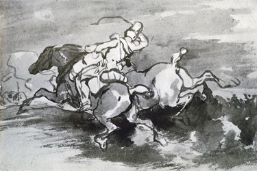 Artilleur menant ses chevaux sur le champ, 1913