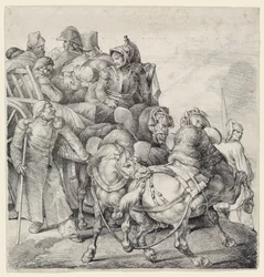 Chariot chargé de soldats blessés (A Wagon Full of Wounded Soldiers)