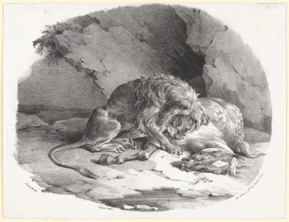 Cheval dévoré par un lion (A Horse Being Devoured by a Lion)