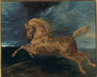 Cheval effrayé par la foudre