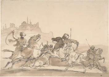 Combat de cavaliers orientaux