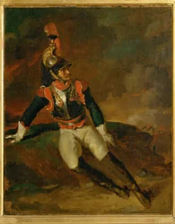 Cuirassier blesse, esquisse ...