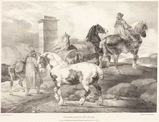 Des chevaux en route pour une foire