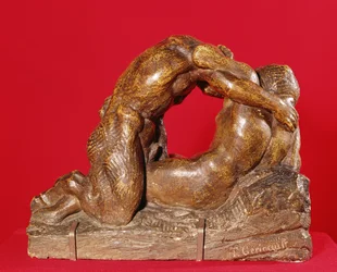 Jupiter et Antiope (première face), vers 1818 (pierre avec patine brune)
