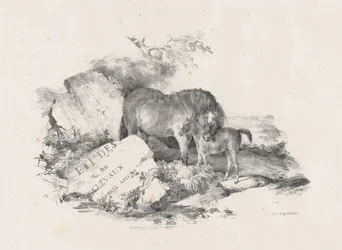 La Jument et son poulain, frontispice (The Mare and Its Colt, Frontispiece)